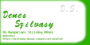 denes szilvasy business card