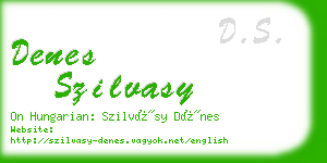 denes szilvasy business card